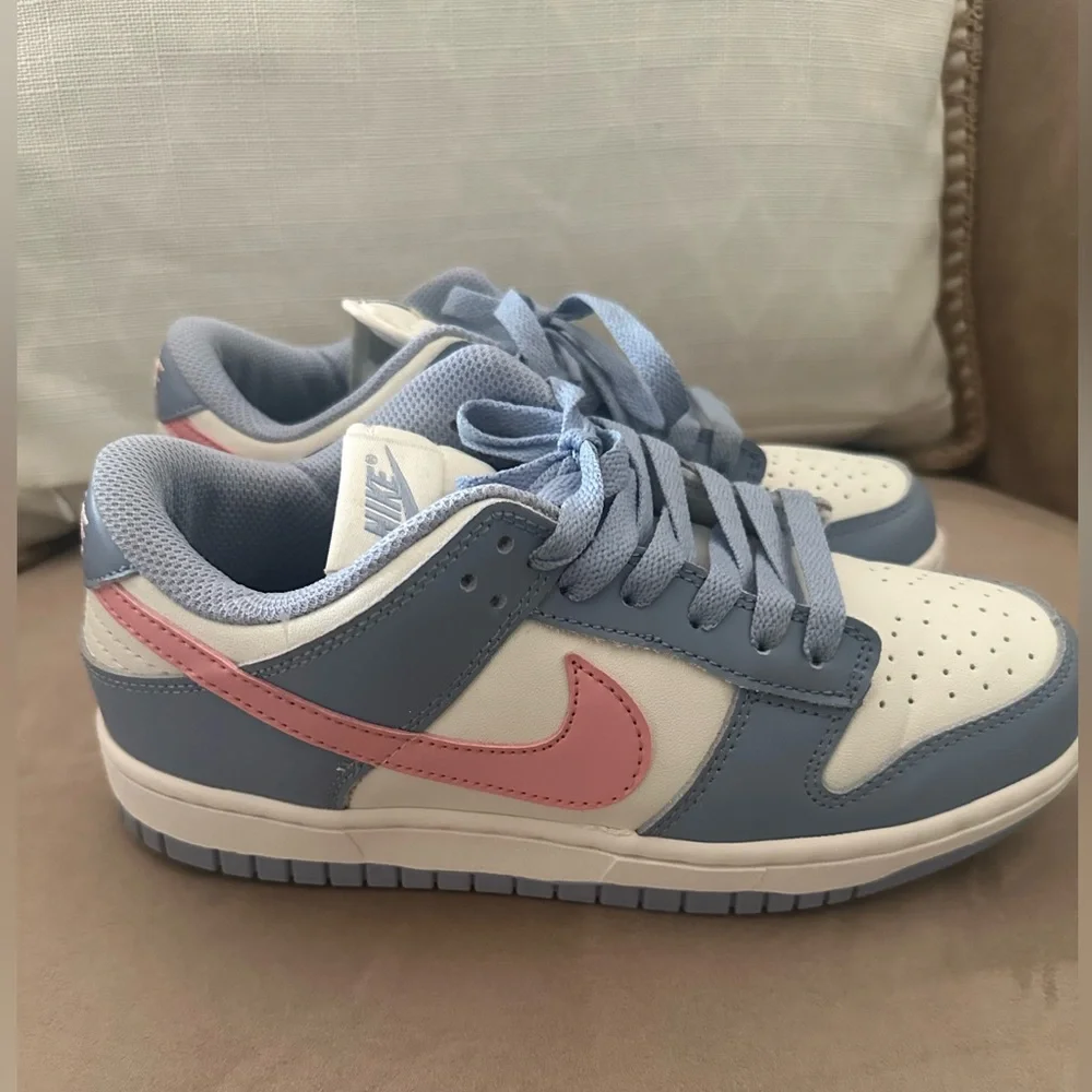 Nike Dunk Low Pastel Blue with Pink Swoosh - Picture 2 of 10